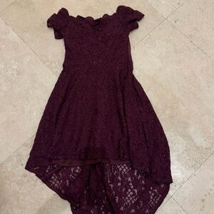 City Studio Deep Red Lace Dress